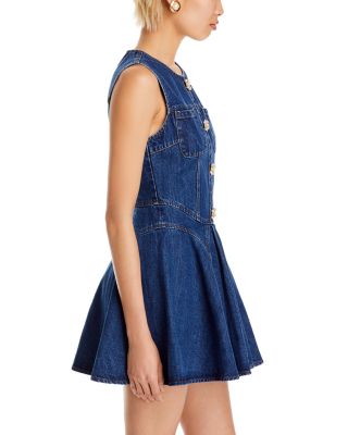Self-Portrait Denim Skater Mini Dress | Bloomingdale's