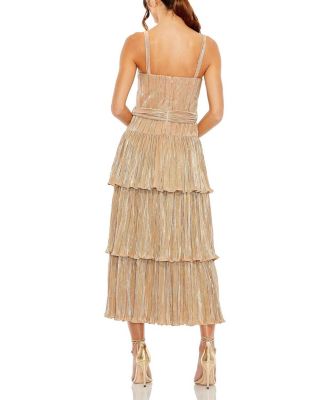 Ruffle Tiered Buckle Detail Dress