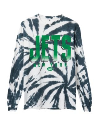 Junk Food Clothing - Unisex NFL New York Jets Game Time Tie Dye Long Sleeve