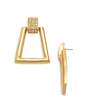 Shop Kenneth Jay Lane Open Triangle Earrings In Gold