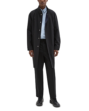 Theory Reversible Stand-collar Trench Coat In Black