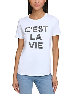 Karl Lagerfeld Paris C'est La Vie Embroidered Tee