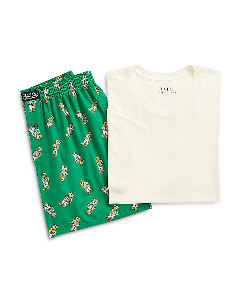 Polo Ralph Lauren Cotton Crewneck Tee & Printed Boxers Gift Set