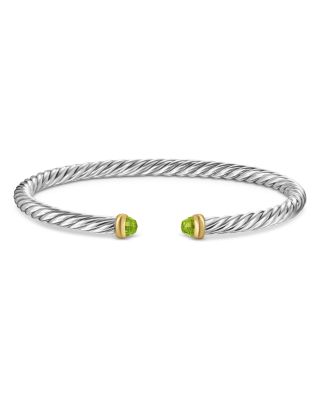 Sterling Silver & 14K Yellow Gold Cable Flex Bracelet, 4mm