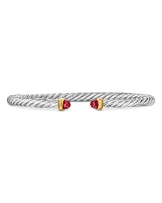 Sterling Silver & 14K Yellow Gold Cable Flex Bracelet, 4mm