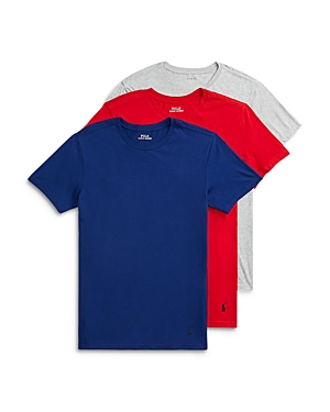 Shop Polo Ralph Lauren Slim Fit Cotton Undershirts - Pack Of 3 In Fall Royal