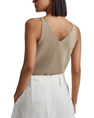 【mika】AMERI SHOULDER RIB KNIT VEST REISS Mika Metallic Vest | Bloomingdale's
