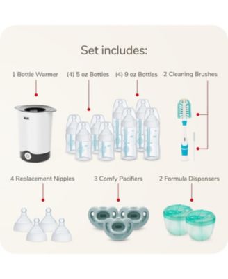 Unisex Smooth Flow Pro Anti-Colic Baby Bottles, Bottle Warmer & Accessories 20 Piece Gift Set - Baby