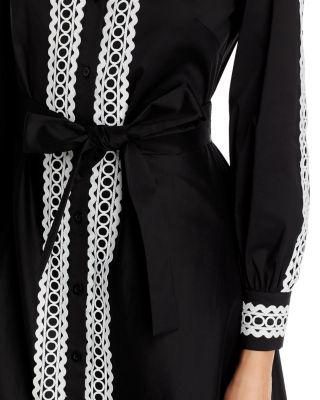 Handkerchief Hem Eyelet Trim Dress