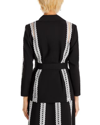 Eyelet Trim Belted Heritage Jacket & A-Line Skirt