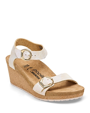 Shop Birkenstock Women's Soley Ankle Strap Wedge Sandals In White