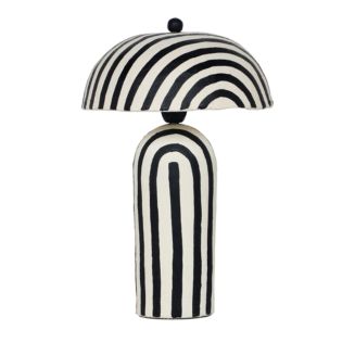 Maiori Striped Papier Mache Table Lamp