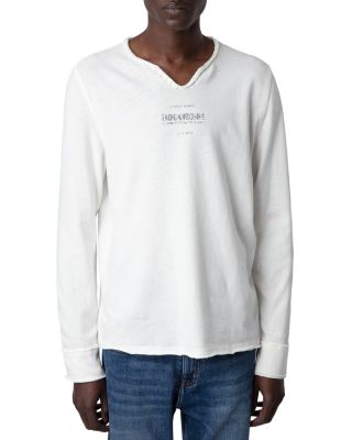 Zadig & Voltaire - Monastir Cotton & Linen Logo Graphic Long Sleeve Henley