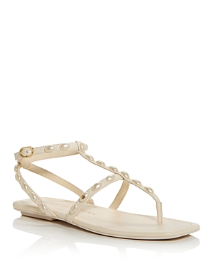 Shop Stuart Weitzman Women's Pearlita Embellished High Heel Slide Sandals In Seashell