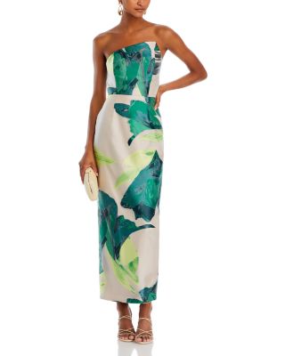 Asymmetrical Tropical Midi Dress