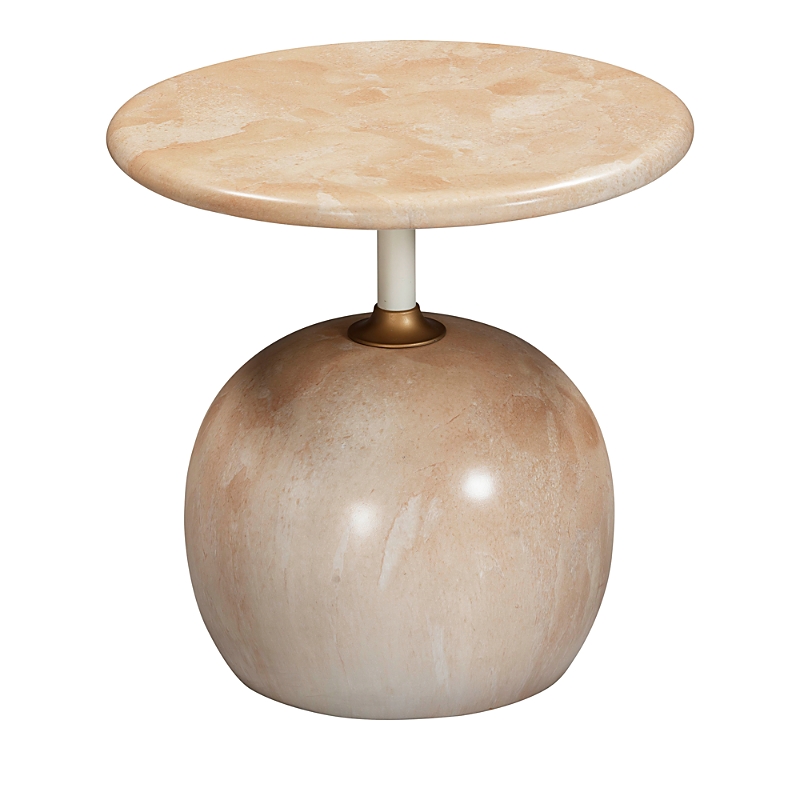 Tov Furniture Mire Faux Marble Side Table In Rose