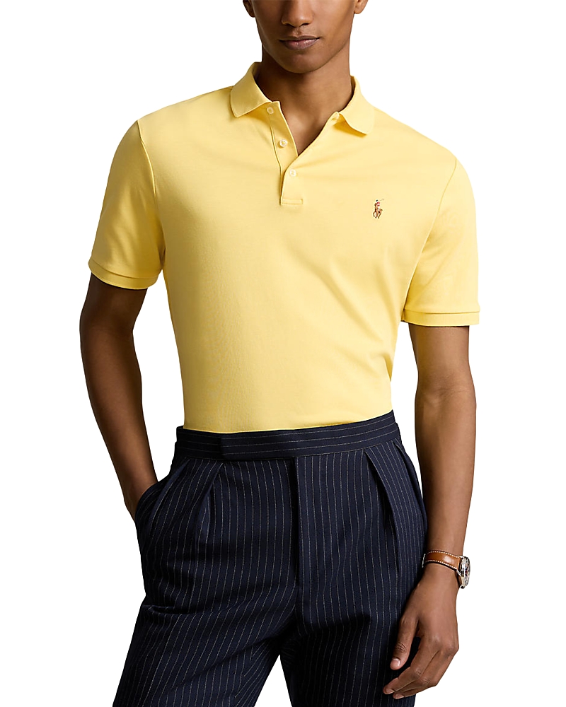 Polo Ralph Lauren Yellow Cotton Piquet Polo Shirt With Logo In Yellow