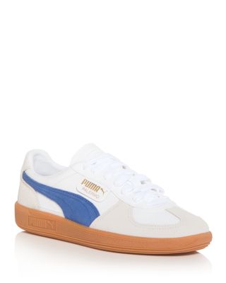 Puma Palermo Leather Shoes in White Blue Size 8.5