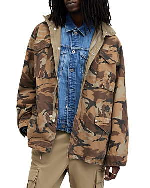 Shop Allsaints Remo Relaxed Fit Camouflage Jacket In Brown