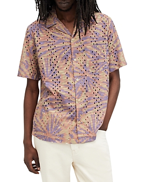 Shop Allsaints Yucca Short Sleeve Button Front Camp Shirt In Pastel