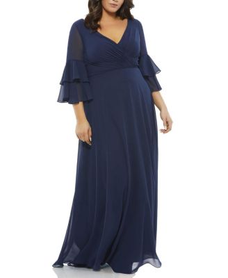 slim fit dress slacks Mac Duggal 67258 Long Sleeve Formal Plus Size Dress