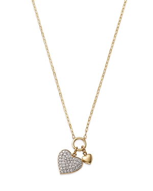 Shop Bloomingdale's Diamond Heart Pendant Necklace In 14k Yellow Gold, 0.50 Ct. T.w.