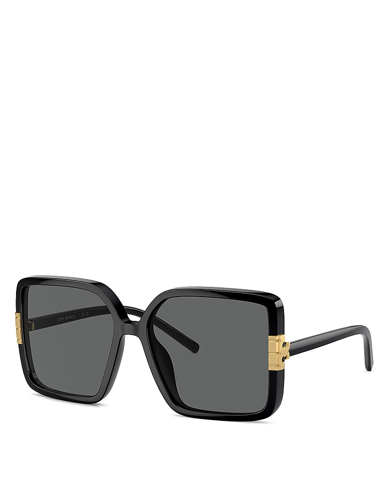 Tory Burch Flat Eleanor Square Sunglasses, 57mm