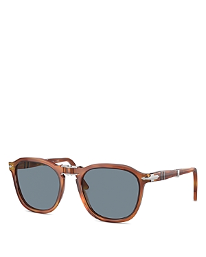 Persol Womens Brown Po3345s Square-frame Tortoiseshell Sunglasses In Brown/blue Solid