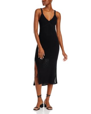 TOCCIN - Tessa Pointelle V Neck Midi Dress