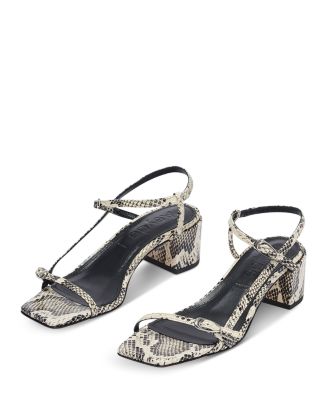 Aeyde Women's Tash Square Toe Snake Embossed Block Heel Sandals ...