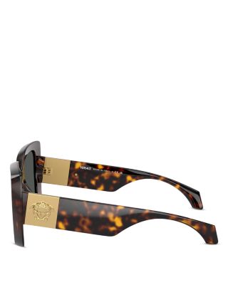 Medusa Plaque Square Sunglasses, 54mm
