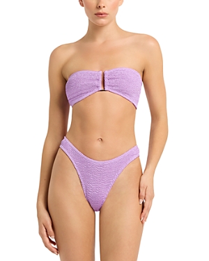 Shop Bondeye Bond-eye Tie Back Blake Bandeau Bikini Top In Lilac Shimmer