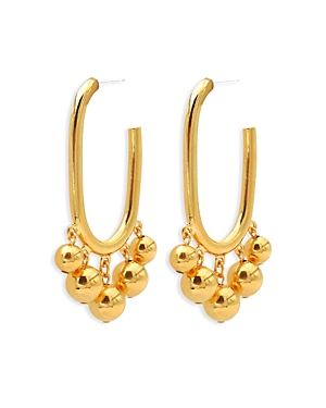Ben-amun Bead Charm Oval Hoop Earrings In Gold