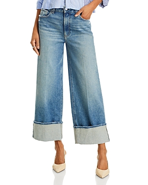 Paige Sasha High Rise Ankle Wide Cuff Jeans in Storybook Distressed