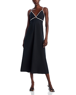 Shop Rails Jessa Contrast Trim Midi Dress In Black