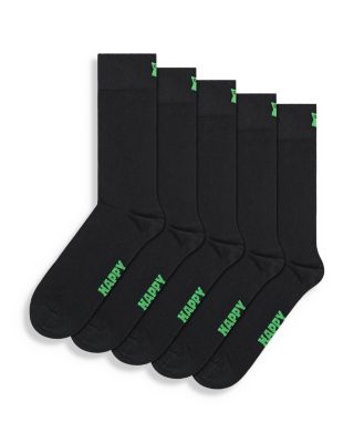 Happy Socks - Solid Crew Socks, Pack of 5