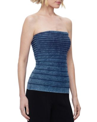 Hervé Léger The Ellie Denim Strapless Top | Bloomingdale's Women
