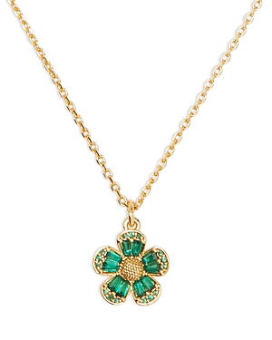 Shop Kate Spade New York Fleurette Pendant Necklace, 16 In Green/gold