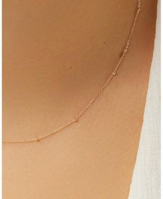 10K Gold Paperclip and Satelitte Necklace