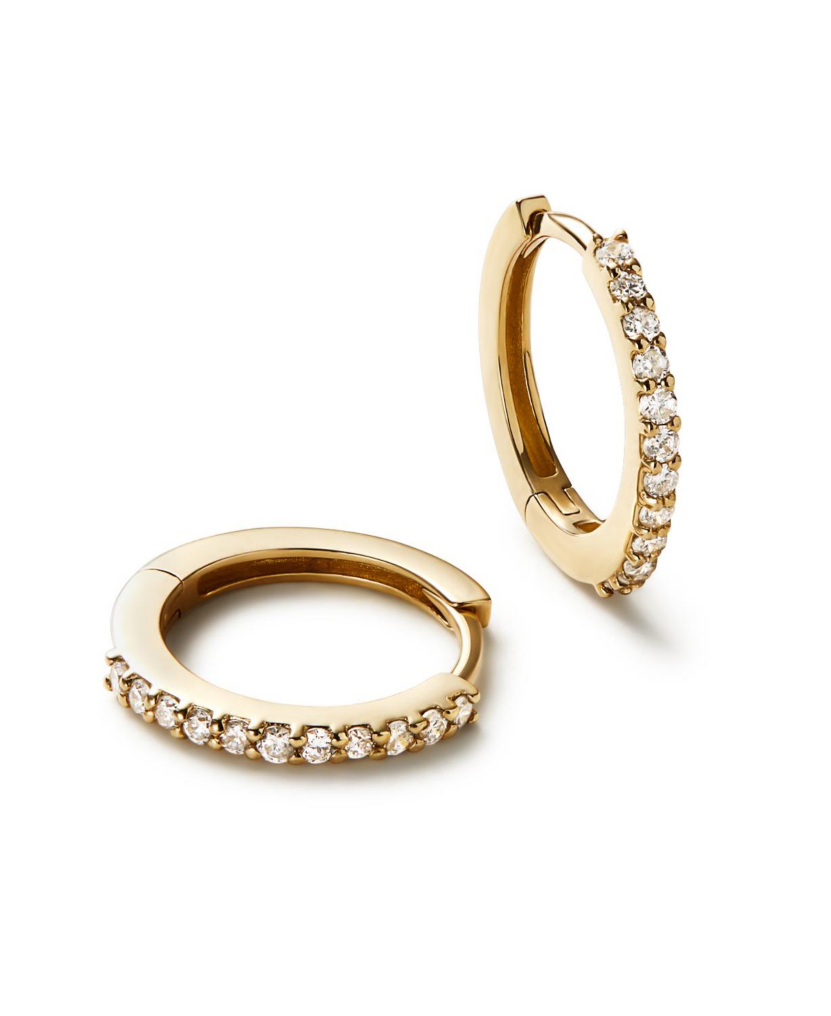 10K Gold Lab Grown Diamond Huggie Hoops