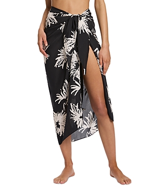 Shop Jets Sarong Swim Cover-up In Black