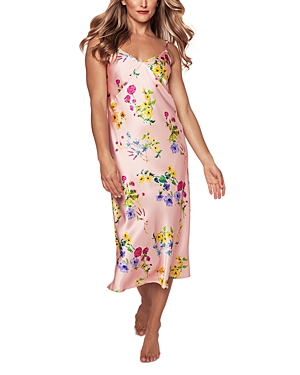 Shop Petite Plume Mulberry Silk Brilliant Botanical Cosette Nightgown In Pink