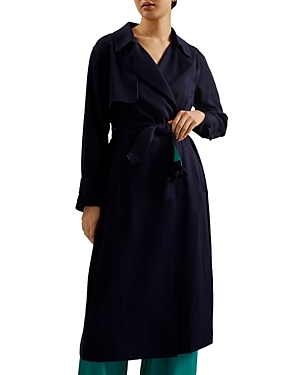 Shop Ted Baker Wrap Trench Coat In Navy