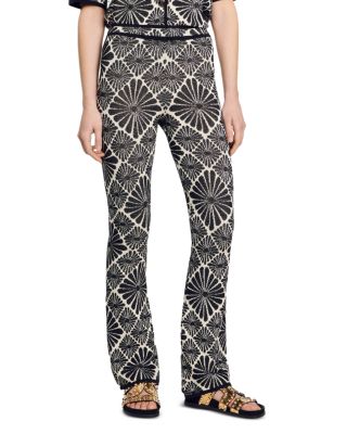 Sandro Pyramide Jacquard Flared Pants