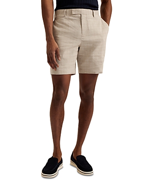 Shop Ted Baker Slim Fit Chino Shorts In Taupe