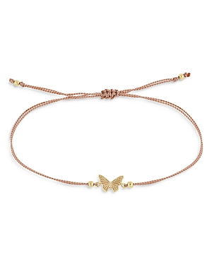 Zoe Chicco Midi Bitty Butterfly Light Pink Cord Bracelet