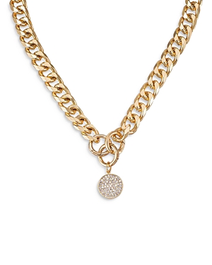 Ettika Women's Crystal Disc Charm 18k Gold-plated Chain Necklace In Gold