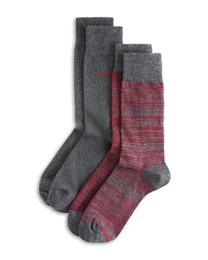 Shop Hugo Boss Yarn Effect Crew Dress Socks, Pack Of 2 In Medium Grey