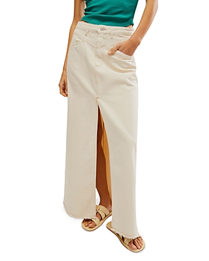Shop Free People Come As You Are Denim Maxi Skirt In Wisp