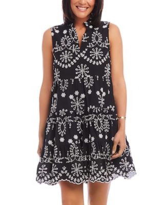 Karen Kane - Cotton Eyelet Tiered Mini Dress